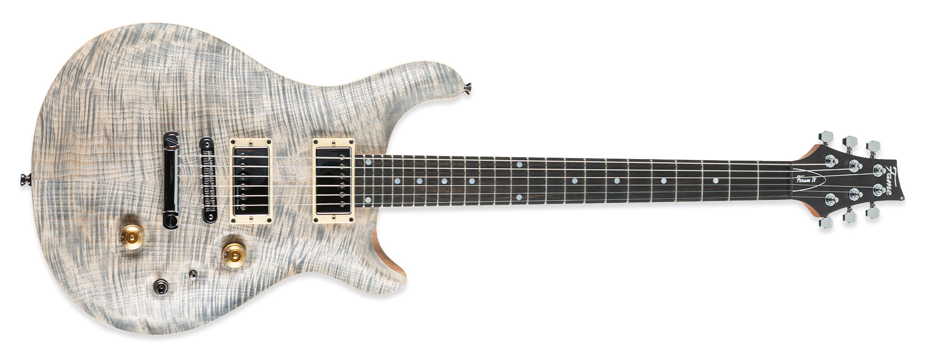 Fame Forum IV Classic Stonewashed Grey Satin E-Gitarre