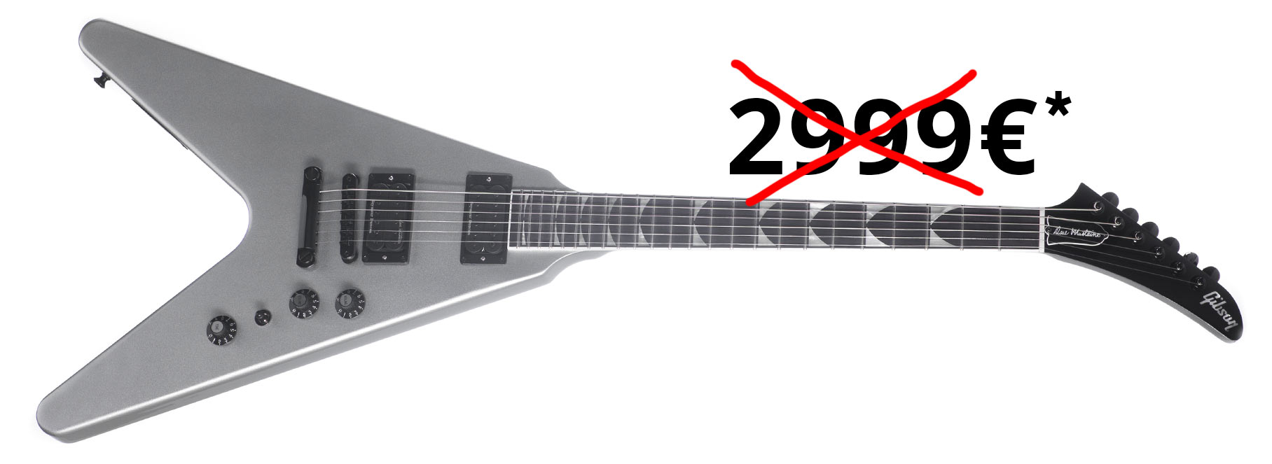 Gibson Dave Mustaine Flying V EXP Silver Metallic