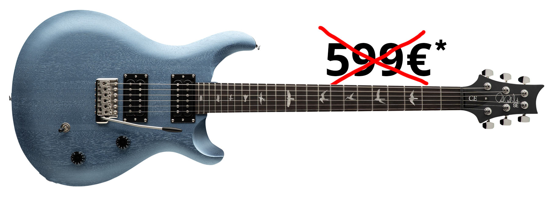PRS SE CE24 Standard Satin Ice Blue Metallic