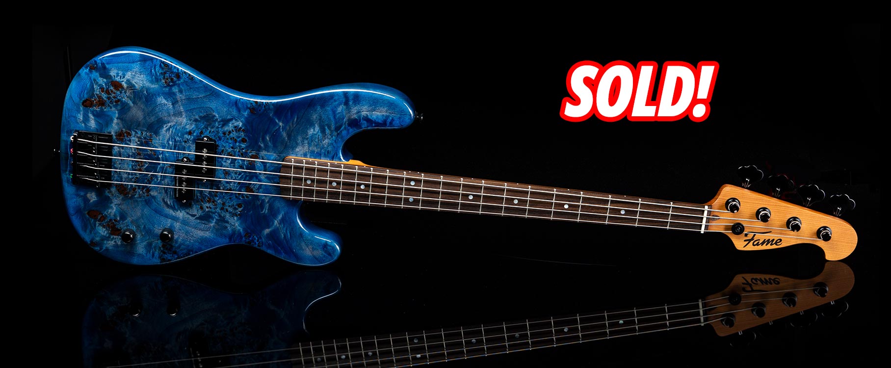 Fame PB Burl Top Transparent Blue #25121739