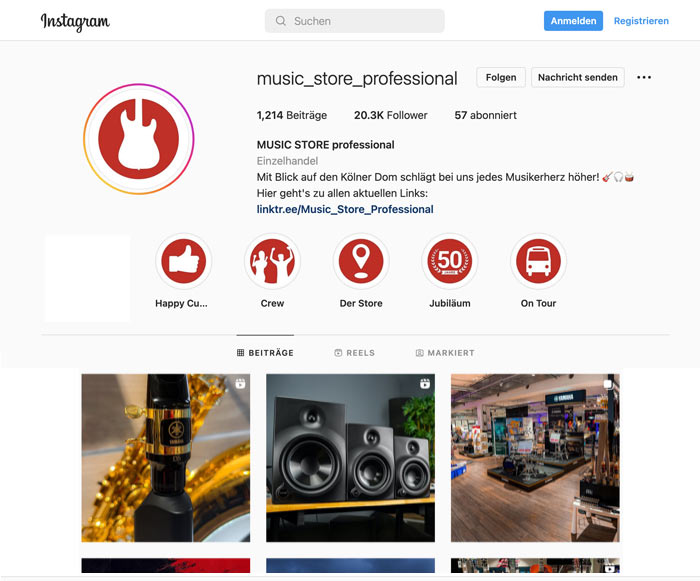 Music Store @ Instagram